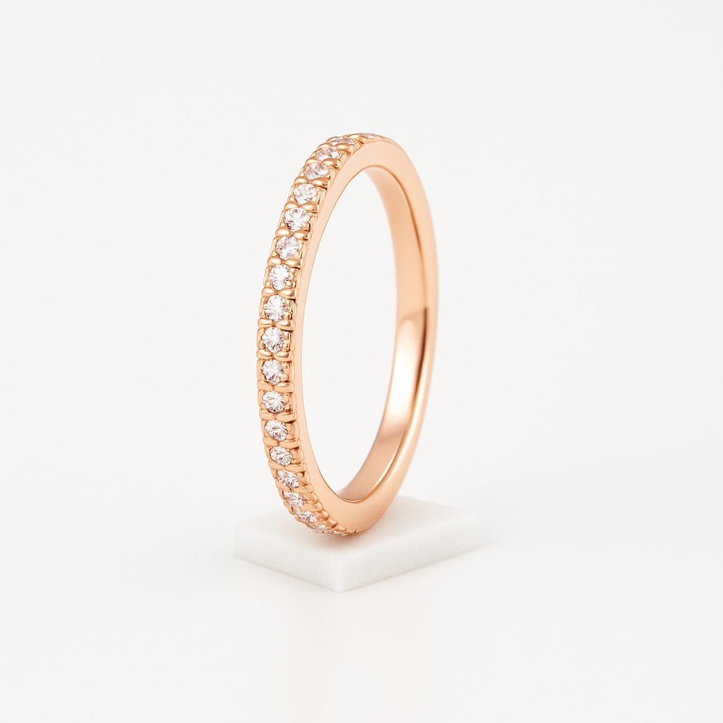 Anillo Brillante Rosa