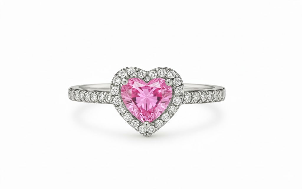 Anillo Corazon Rosa