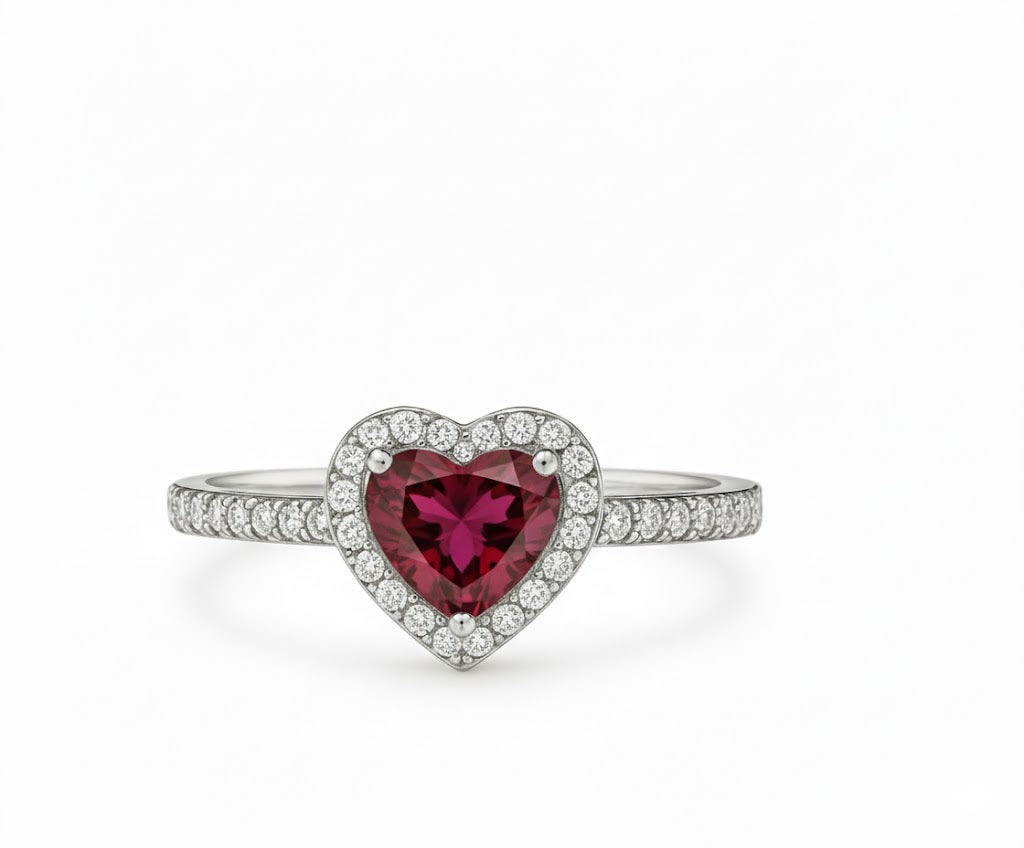 Anillo Corazon Rojo